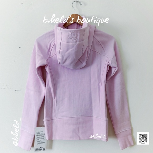 💫SOLD💫 lululemon Scuba Full-Zip Hoodie Meadowsweet Pink Silver Zipper Sz 4 - Picture 7 of 16